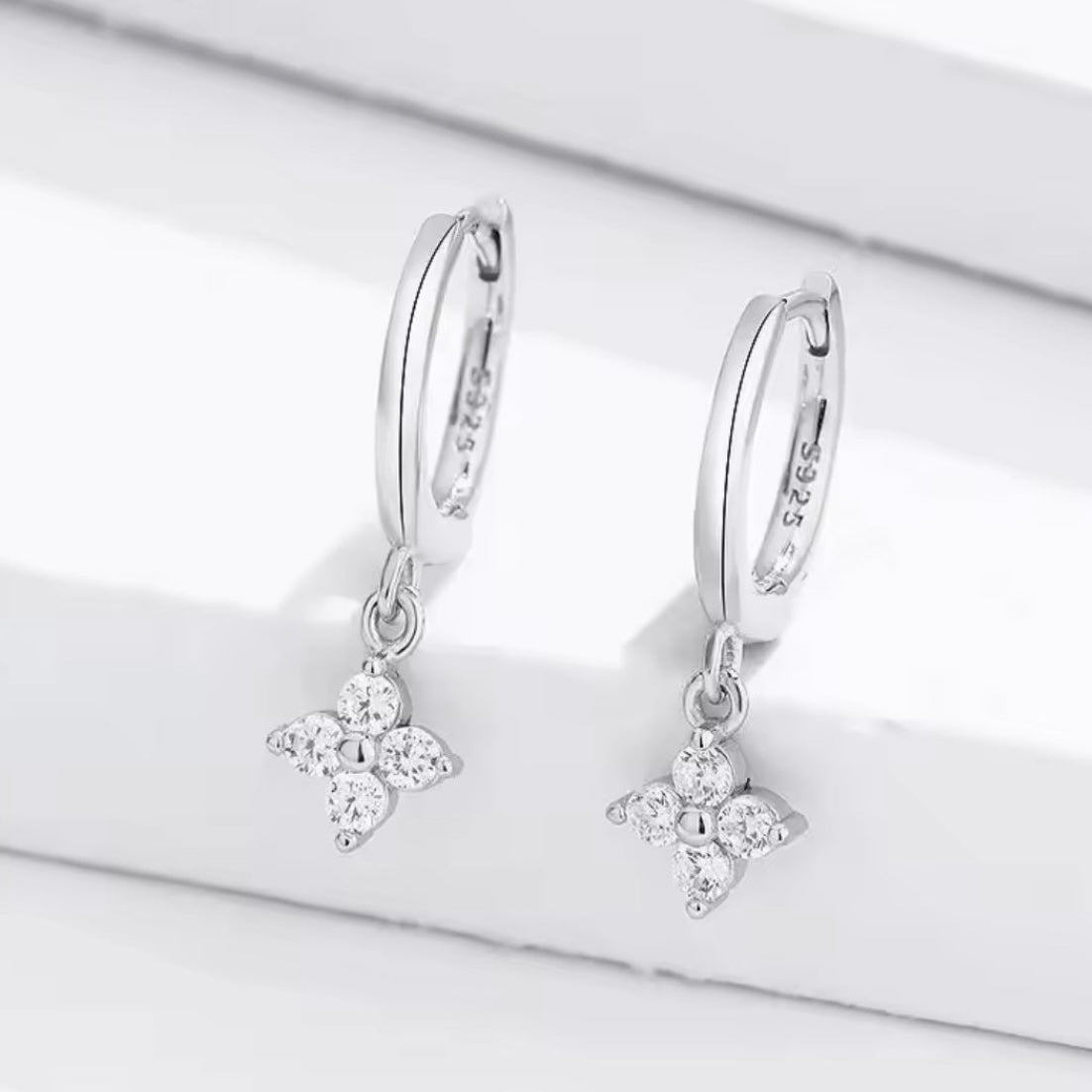 Drop Clover Hoop Earring