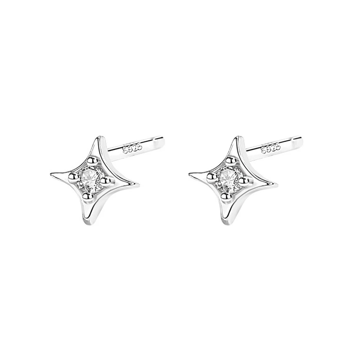 Radiant Squared Star Crystal Stud Earrings