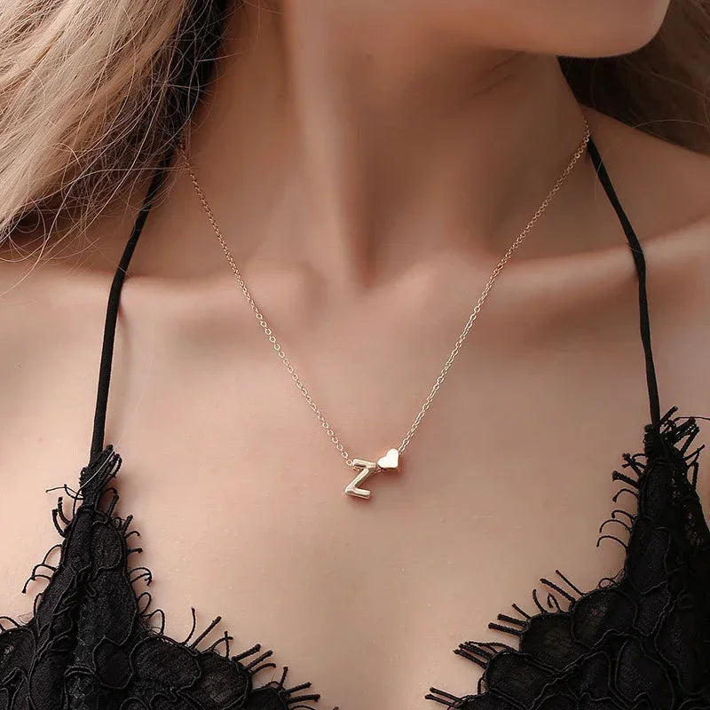 A-Z Love at Heart Initial Necklace