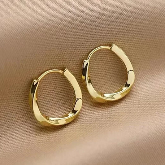 Golden Twist Hoop Earrings