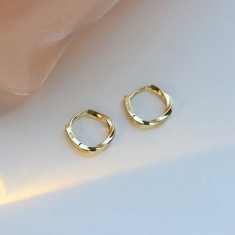 Golden Twist Hoop Earrings