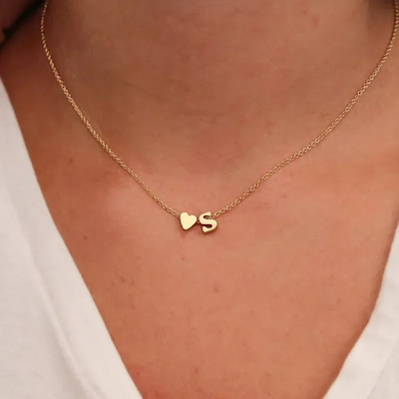 A-Z Love at Heart Initial Necklace