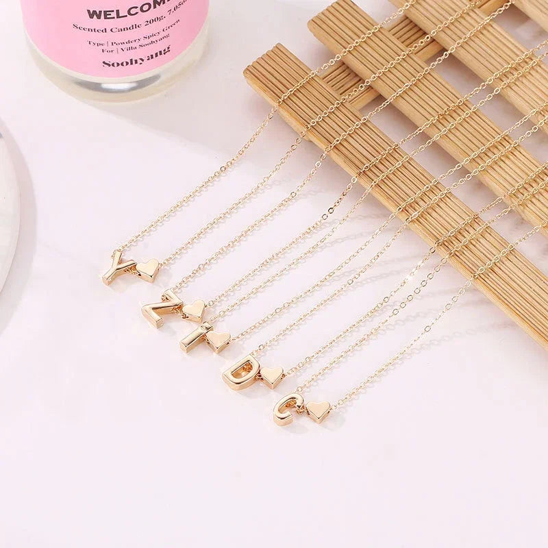 A-Z Love at Heart Initial Necklace